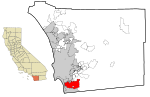 San Diego County California Incorporated and Unincorporated areas Chula Vista Highlighted